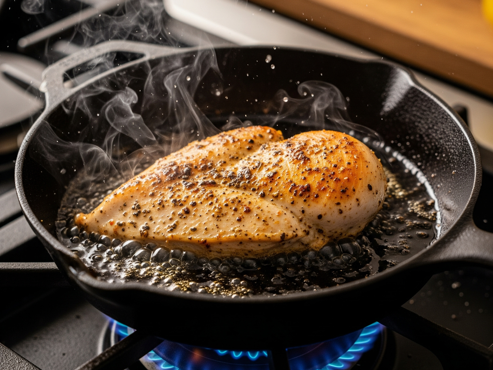 cuisson de filet de poulet