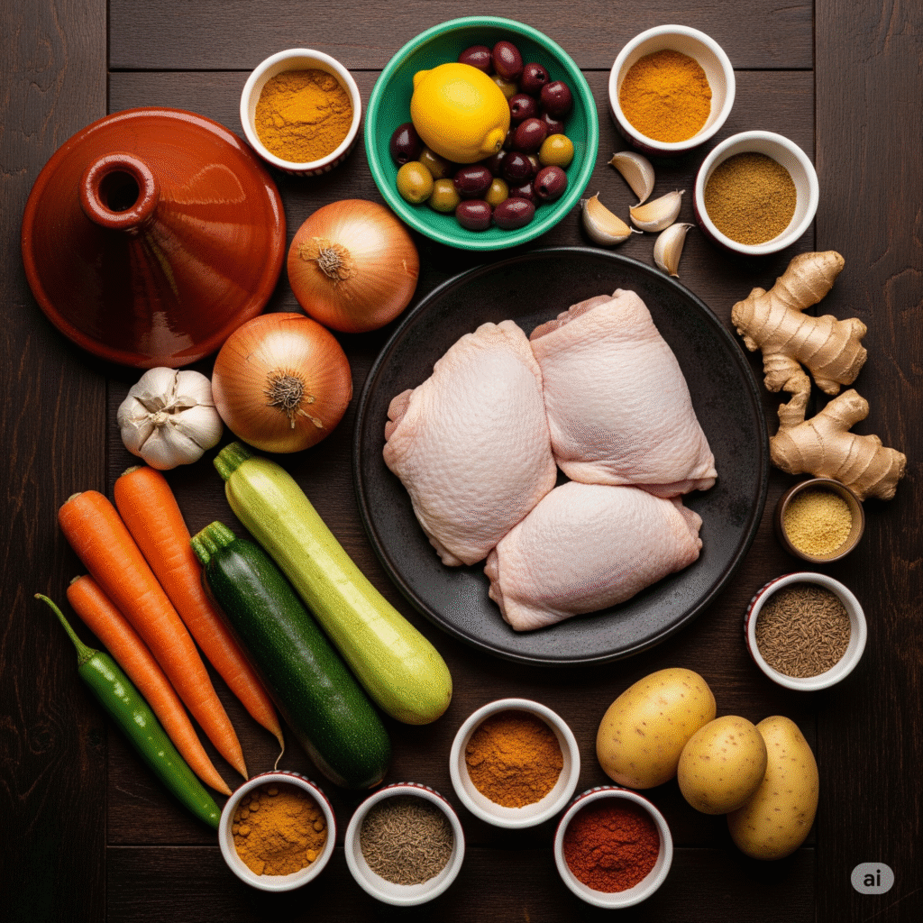 La préparation du Tajine de Poulet aux Légumes : Étape par Étape